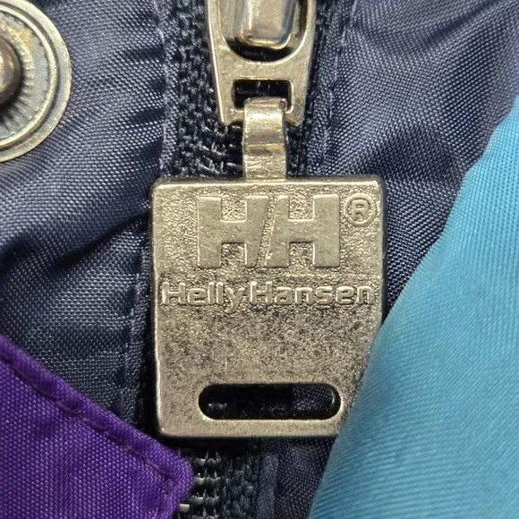 Helly Hansen Jacket Mens L Purple Parka Hooded Lined Pockets Zip Logo Fleece - Picture 2 of 8
